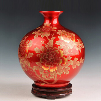 中国美術 古玩 红釉雙耳花瓶 置物 中国美術 古玩 红釉雙耳花瓶 置物