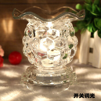
                                        芳夕  小葡萄插电香薰灯  调光玻璃灯精油灯香薰炉香薰机熏香台灯 葡萄透明色                
