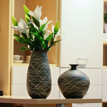 陶瓷花瓶景德镇家居酒柜摆件摆件客厅台面干花仿真花艺花盆大花器插花