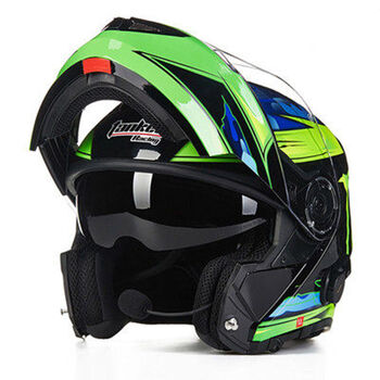 运动户外摩托车蓝牙头盔 春夏季双镜片揭面盔全盔男 魔爪蓝牙 m