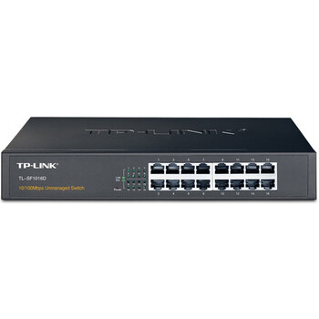 
                                                                                TP-LINK 16口百兆非网管交换机 监控网络网线分线器 企业级分流器 金属机身 TL-SF1016D                