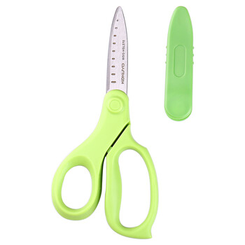 国誉(KOKUYO)学生剪刀FIT SAXA飞特飒飒剪刀儿童安全型左手专用款 绿色1把 WSG-HSL270G