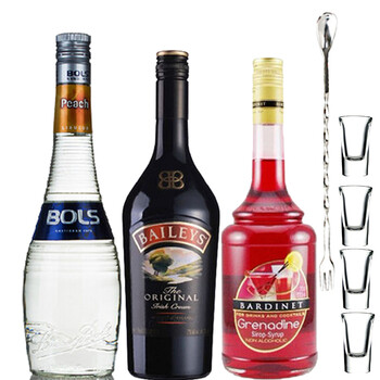 洋酒 试管婴儿鸡尾酒套餐波士蜜桃 红石榴糖浆 百利甜奶油力娇