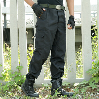 盾郞(dolone) 特警裤黑色保安裤子新品武警作训裤多袋耐磨战术裤修身