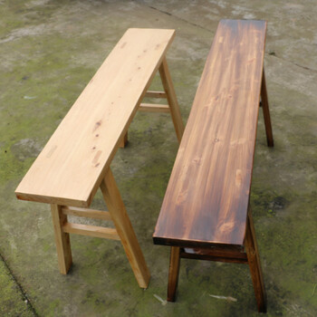 蔓斯菲尔实木长条凳火锅长凳子柏木凳板凳碳化火烧凳餐桌椅宽凳休闲凳