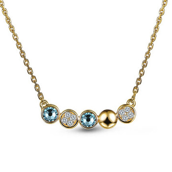 盈派时尚925银泡泡项链吊坠项链女 金色