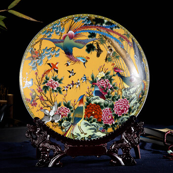 百鳥朝鳳 パステル花鳥陶板画 応接間 書斎 懸掛 装飾品 工芸品 美術品 置物 有線七宝竹形蓋置 花鳥文 | 古美術ささき