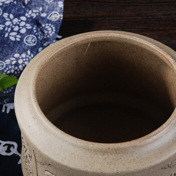 
                                        东茶西壶 茶叶罐陶瓷茶罐茶具配件茶桶普洱醒茶罐居家储物罐 老岩泥茶叶罐大号GA3607 五谷丰登无礼盒                