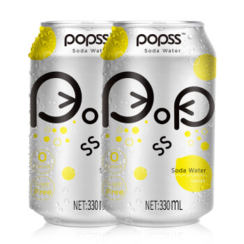 POPS 帕泊斯 柠檬味苏打气泡水 330ml*24罐