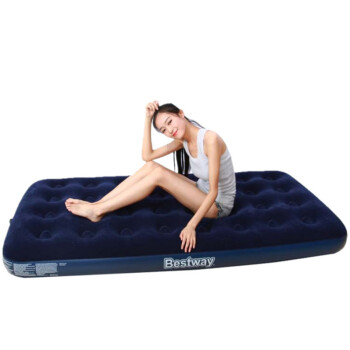 充气床垫 空气床户外休闲充气床 透气植绒床垫加厚 188X99X22(cm)  送踩泵