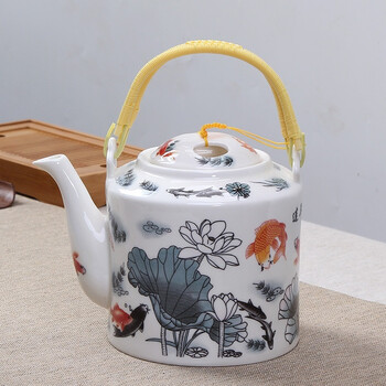 景德镇陶瓷大容量提梁壶 凉水壶 热水茶壶茶具套装 茶楼酒店家用 sn45