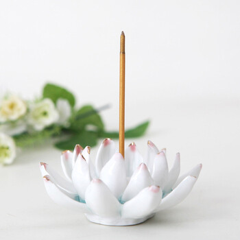 家的感觉 手工原创陶瓷 香插 陶瓷 五孔莲花香炉 佛教堂用品  QTC-52