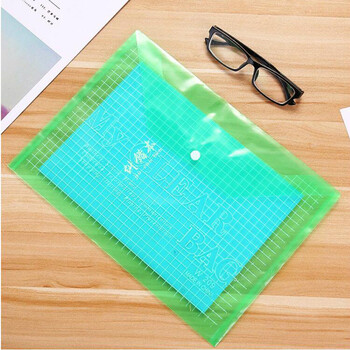 透明a4文件袋塑料档案袋资料按扣拉链网格文件夹办公学习用品 网格