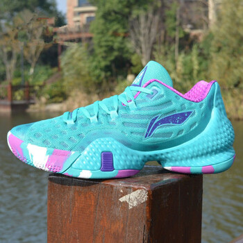 李宁男子李宁云cba空袭iii低帮减震篮球鞋专业比赛鞋abal055 冰瓷绿a