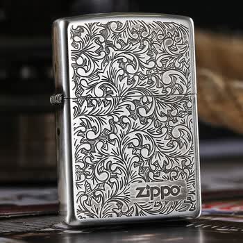 原装之宝zippo煤油防风打火机 镀金填充富贵唐草花 纯铜贵族花古典