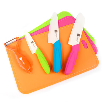
                                        品品优（pinpinyou） 品品优厨具家用彩色陶瓷刀8件套装进口分类砧板菜刀切片刀水果刀刨刀礼盒装 彩色                