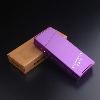 女士香烟盒 铝制防潮防压装烟盒女士细烟 可装20支 绚丽紫