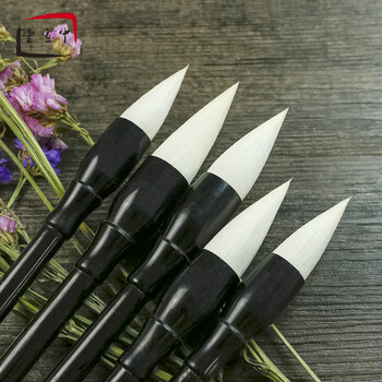 毛笔蒜头笔狼毫兼毫大号国画花鸟山水创作毛笔 精品蒜头笔中号