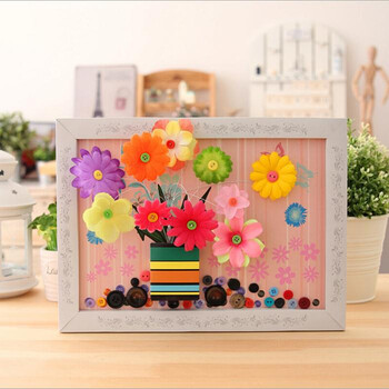 diy纽扣画儿童手工制作材料包 幼儿园粘贴画装饰画玩具贴画