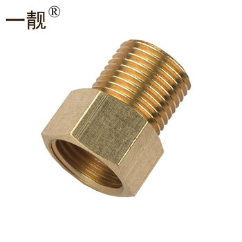 一靓黄铜加长4分接头外丝加长延长水管铜接头4分内外丝接头总长33cm