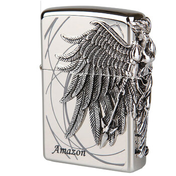 zippo打火机韩版亚马逊女战士贴章 银色女战士