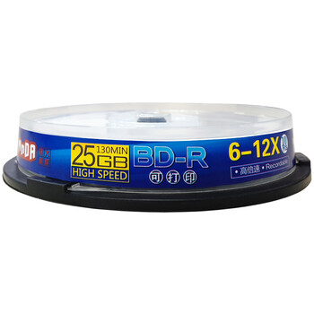铭大金碟（MNDA）BD-R蓝光光盘/刻录盘 6-12速25G 可打印 10片桶装