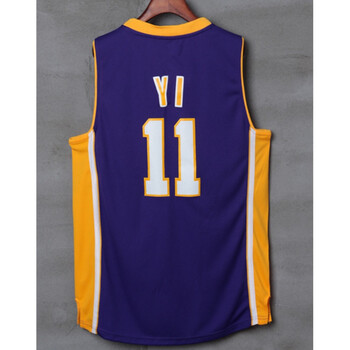 王子狮丹新款湖人队11号易建联球衣 新面料刺绣篮球服套装 紫色 11号