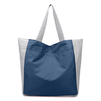纳纳（nana） 单肩包购物袋 可折叠休闲收纳包大容量妈咪包逛街超市购物 深沉蓝 35*19.5*39cm