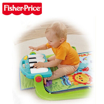 Fisher-Price 费雪 健身架宝宝脚踏钢琴益智婴儿玩具 新生儿早教音乐游戏毯0-1岁 BMH49蓝色