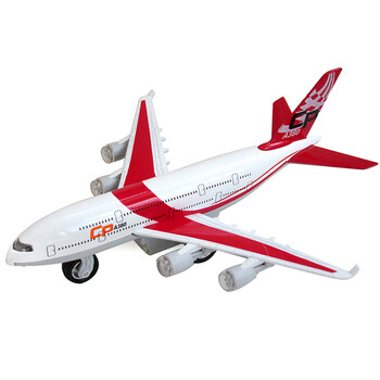 合金飞机模型仿真航空客运飞机 电动声光玩具 空客-白红