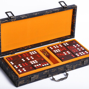 泓忆 大红酸枝木牌九 木质工艺品 麻将 天九 红木 32*13*5cm