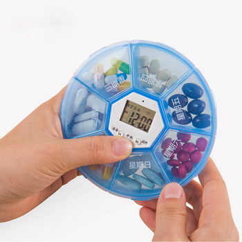 金隆兴(Glosen)小药盒一周分装定时药盒随身迷你电子智能药盒老人吃药提醒器便携薬盒 7格录音版 R8341