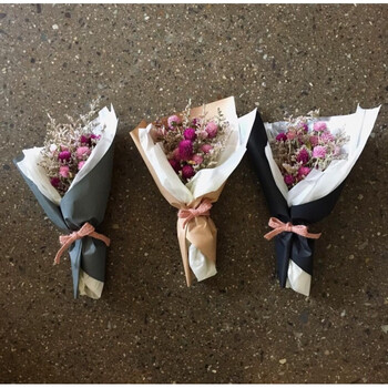 珊诗丽粉色千日红干花花束 韩式简约花束 大束粉色千日红花束