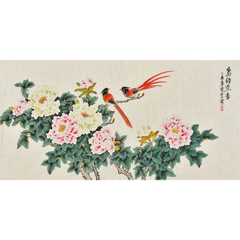 花开富贵》拍卖已结束06国家一级美术师 霍玉山《迎春图》拍卖已结