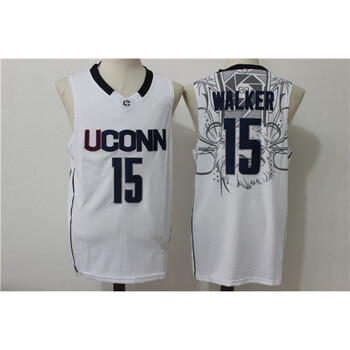蓝白色ncaa大学版球衣 篮球服 肯巴-沃克白色15 s