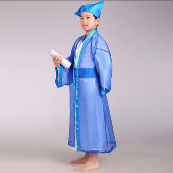 儿童cos古装男女古代书生才子服中小学生三字经书童 男款 儿童l145