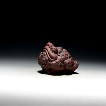 谢家壶庄 宜兴紫砂壶 周健全手工制 蟾宝 茶宠 雕塑