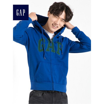 gap男装 多选色经典徽标绒里拉链连帽卫衣324238 明亮蓝 185/104a(l)