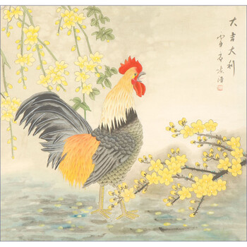 画家 小蒙《溪林鹤舞》拍卖已结束06山东美协会员 萧泽龙《花开富贵