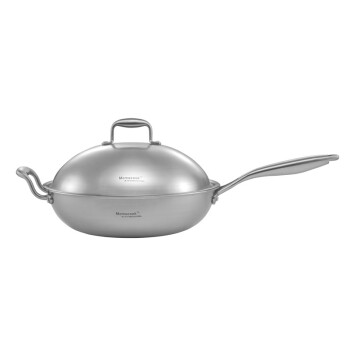 
                                        Momscook 德国工艺 304 不锈钢炒锅 少油烟 炒菜锅 电磁炉通用30cm 32cm                