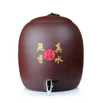 谱茗-紫砂水缸饮水缸储水净化罐茶水缸20L 真水无香凉水缸