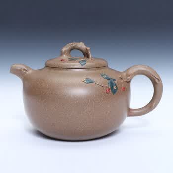原矿段泥 工艺美术师丁洪斌作品 秋香壶 附证书 执壶照