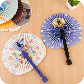 创意儿童卡通扇子夏季男女学生家用可爱手摇扇圆形折叠扇随身折扇