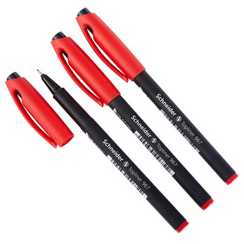 施耐德（Schneider）针管笔美术设计动漫勾线描边绘画德国进口速写笔967红色3支装