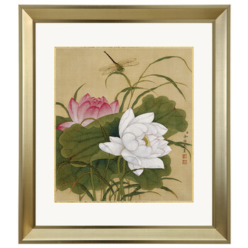 
                                        吉运来客厅装饰画卧室墙画沙发背景挂画餐厅走廊玄关床头壁画现代中式有框国画余稚 款10香槟银单幅标价 要三幅请拍3件 外框尺寸35*40cm                