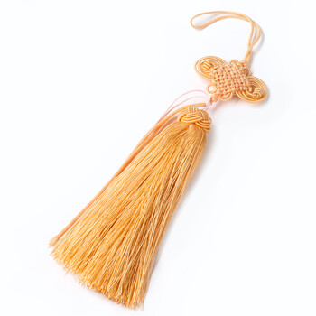 中国结饰品吊穗子流苏套装可diy自制手挂汽车挂包挂件绳子材料 杏黄
