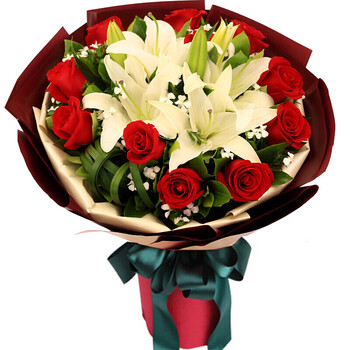 千柏怡香水百合鲜花速递全国配送礼物真花重庆北京上海广州杭州实体花束同城配送玫瑰花5情人母亲节送花11朵红玫瑰 2支百合花束 图片价格品牌报价 京东
