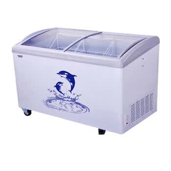 澳柯玛(aucma)sd-338(ne) 338升多篮筐弧形玻璃门带锁冷柜商用家用