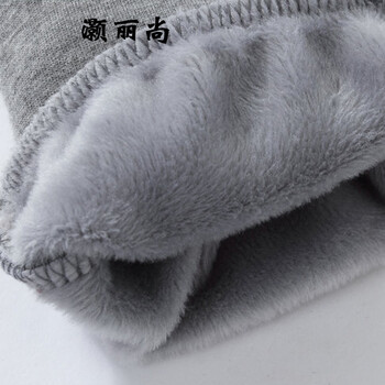 灏丽尚 2016新款学院风女装宽松大码卫裤字母印花健身运动休闲裤 黑色加绒 L