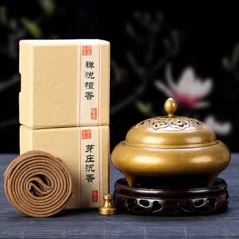 轩椽阁 香炉纯铜 檀香盘香炉居室内沉香线香熏炉 家用熏香炉烧香焚香